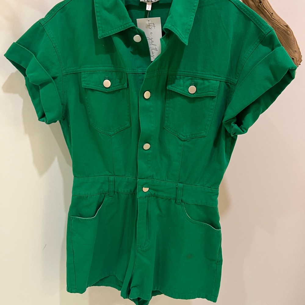 TCEC Green Short Sleeve Romper